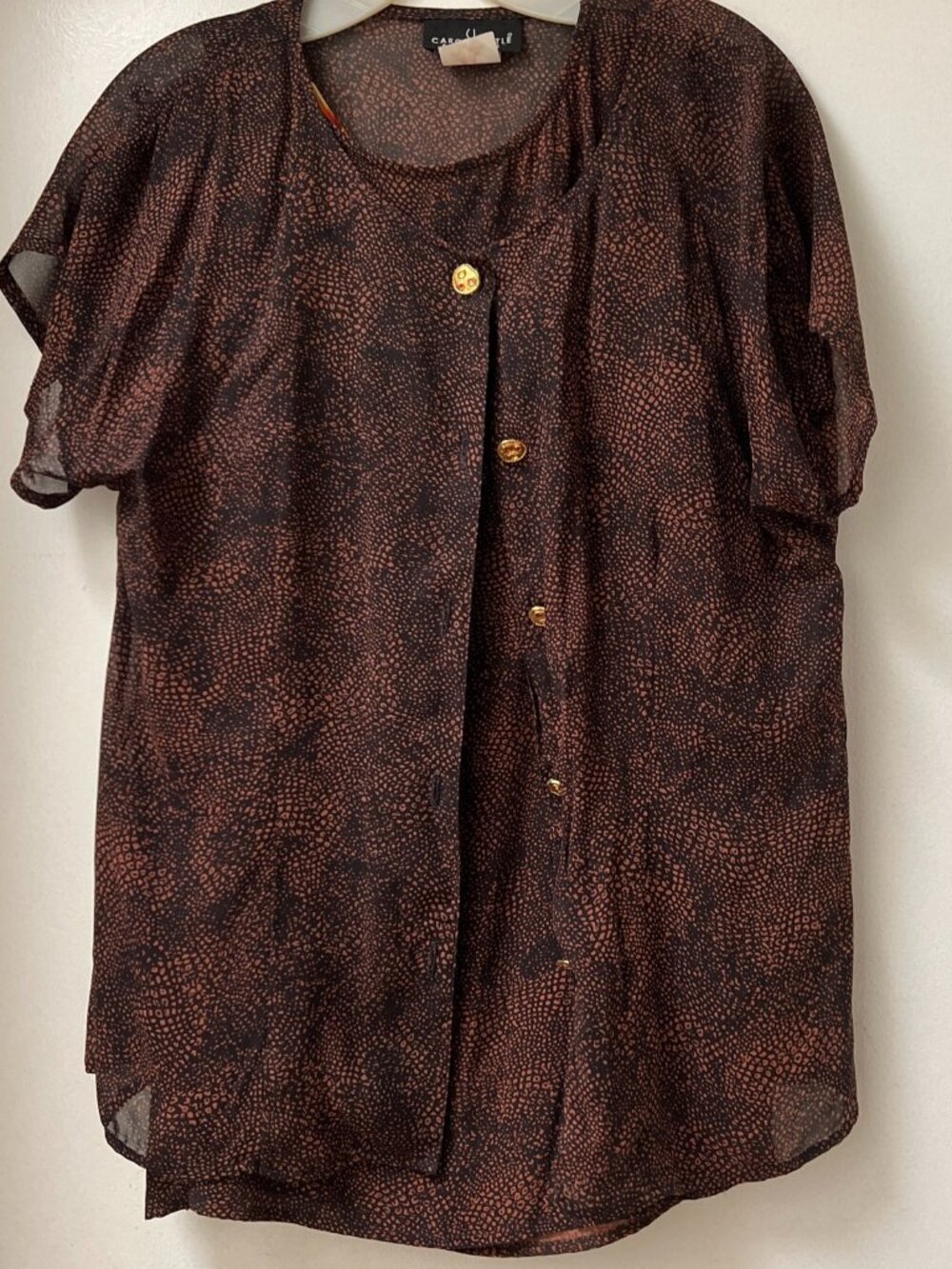 Vintage Carole Little Twin Set 2 Pc 100% Rayon